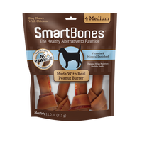 Smartbones Medium Peanut Butter Chew Bones Dog Treats