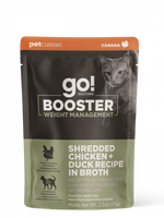 Petcurean GO! Booster Weight Management Shredded Chicken and Duck in broth for cats