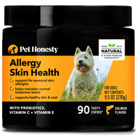 Pet Honesty Dog Allergy Skin Health Support Fish Oil Chews, Salmon