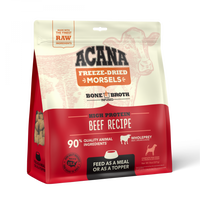 ACANA Freeze Dried Dog Food & Topper, Grain Free, High Protein,  Fresh & Raw Animal Ingredients, Ranch-Raised Beef Recipe, Morsels