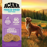 Acana Freeze Dried Dog Food and Topper Grain Free High Protein Fresh and Raw Animal Ingredients Duck Recipe Patties