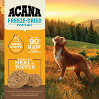 Acana Freeze Dried Dog Food and Topper Grain Free High Protein Fresh and Raw Animal Ingredients FreeRun Chicken Recipe Patties
