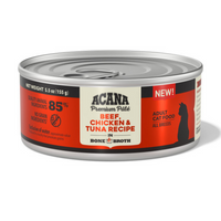 Acana Beef, Chicken + Tuna Recipe in Bone Broth Wet Cat Food