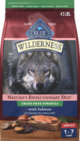 Blue Buffalo Wilderness Grain Free Natural Salmon Recipe Adult Dry Dog Food