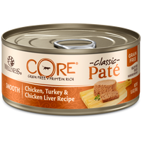 Wellness CORE Grain Free Natural Chicken, Turkey and Chicken Liver Smooth Pate Wet Canned Cat Food