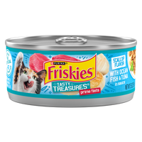Friskies Tasty Treasures Prime Fillet Ocean Fish Tuna Scallop Wet Cat Food