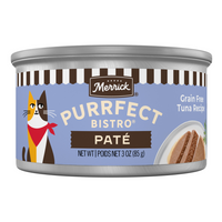 Merrick Purrfect Bistro Grain Free Premium Soft Canned Pate Adult Wet Cat Food, High Protein Tuna Recipe