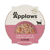 Applaws Natural Tuna Fillet with Shrimp in Broth Can Cat Food