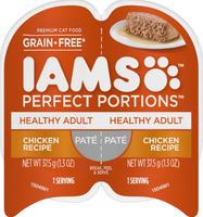 Iams Perfect Portions Healthy Adult Chicken Pate Wet Cat Food Tray