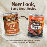 Merrick Wet Dog Food Slow-Cooked BBQ Texas Style with Braised Beef Grain Free Canned Dog Food