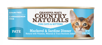Grandma Mae's Country Naturals Grain Free Mackerel & Sardine Dinner Pate Canned Food for Cats