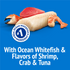 Purina Friskies Party Mix Beachside Crunch Shrimp Crab and Tuna Cat Treats Canister