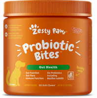 Zesty Paws Probiotic Bites with Digestive Enzymes Pumpkin Soft Chews for Dogs