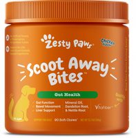 Zesty Paws Anal Gland Health Scoot Away Bites for Digestive & Immune Support Chicken Soft Chews for Dogs