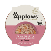 Applaws Natural Tuna Fillet with Shrimp in Broth Can Cat Food