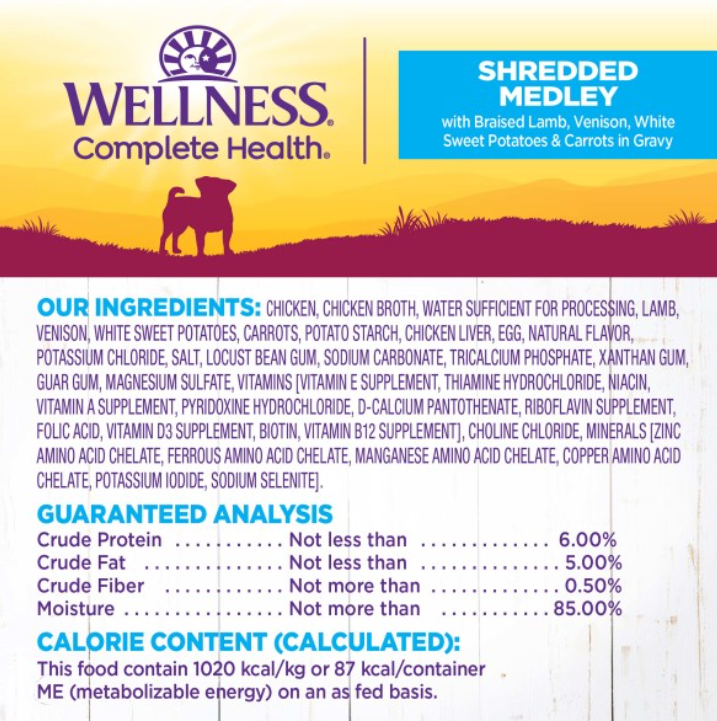 Wellness Petite Entrees Shredded Medley With Braised Lamb, Venison, White Sweet Potatoes & Carrots