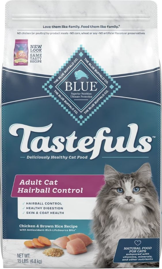 Blue Buffalo Tastefuls Adult Cat Hairball Control Chicken & Brown Rice Recipe Dry Food