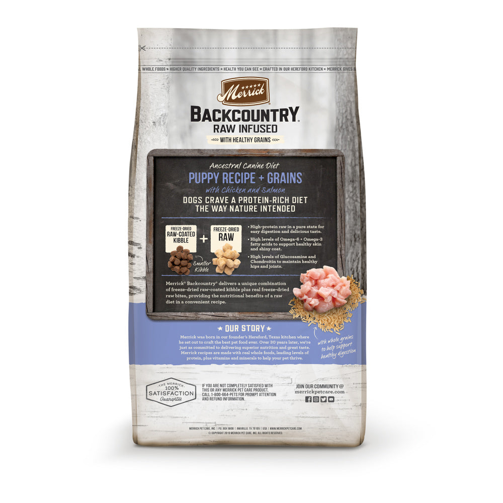 Merrick Backcountry Healthy Grains Premium Dry Puppy Kibble With Freeze Dried Raw Chicken