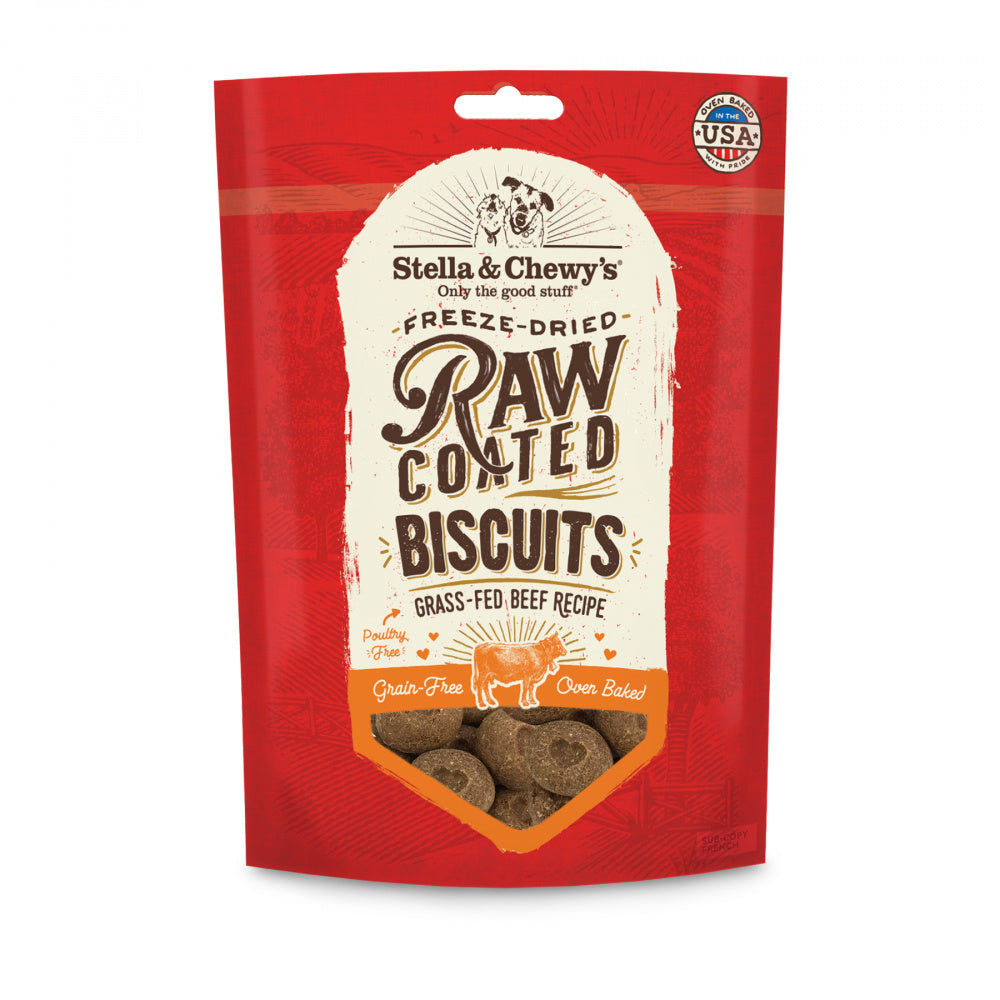 Stella & Chewy's Raw Coated Biscuits Grass Fed Beef Recipe Dog Treats